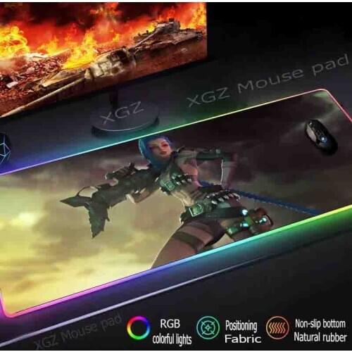 Mairuige Anime Cool Girl Custom Large RGB Mouse Pad Black Lock Edge Computer Keyboard Desk Mat Rubber Slip Lol Csgo Gamer Xxl