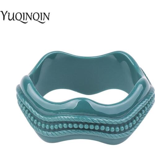 Classic Resin Cuff Engraved Rope Fashion Bracelets Bangles for Women Acrylic Wide Bracelets Female Simple Charm Wedding Jewelry