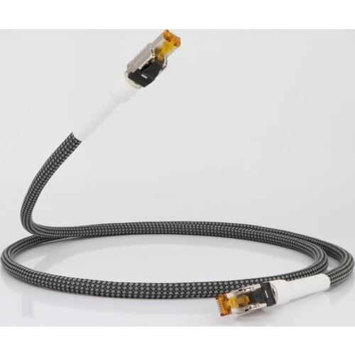 Monosaudio Ethernet Cable Cat 8 Speed Lan Cable RJ45 High Purity Silver Plated OFC Conductor Network Patch Cable