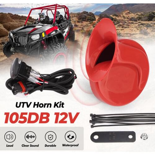 UTV KEMIMOTO Universal Horn Kit w/ Rocker Switch For Polaris RZR 800 XP Ranger for Can-Am Maverick X3 for Arctic Cat for Cf moto