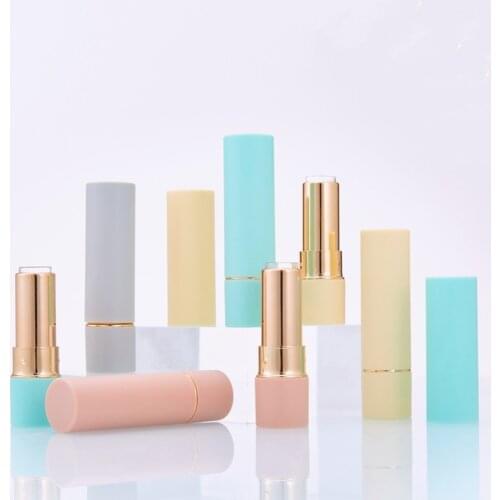 Wholesale Empty 12.1 green yellow grey brown frosted round lipstick tube 50pcs