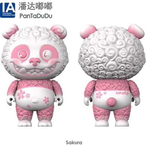 Cute gift genuine IAToyS PantaDuDu cherry blossom black and white trend big toy collection desktop decoration