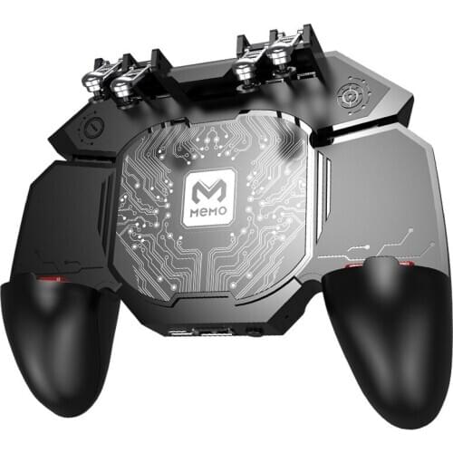 Mobile Phone Cooler Fan Game Controller Grip For PUBG Metal 6 Finger Trigger Joystick DL88 Gamepad For IOS Android Mobile Phone