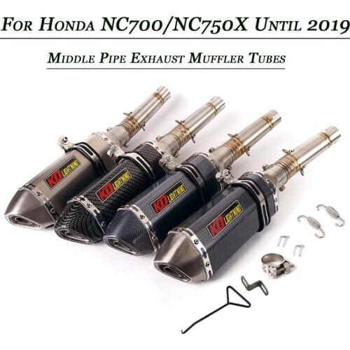 Motorcycle 51MM Stainless Middle Pipe With Exhaust Muffler Tubes Set System Silp on For Honda NC700 NC750X NC750A NC750S