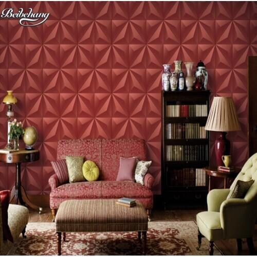 Beibehang Wallpapers pvc3D Stereo TV Background Wallpaper Living Room Sofa Bedroom Modern minimalist gold