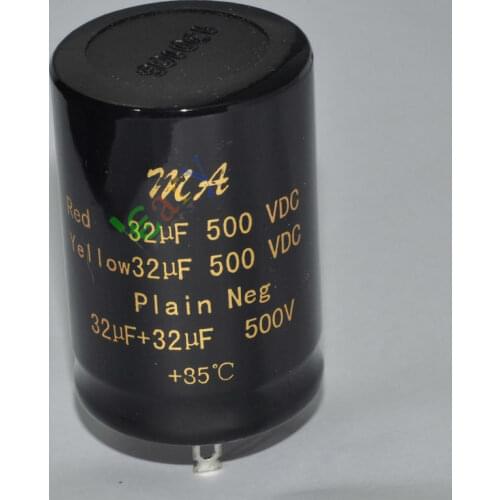 Wholesale and retail 2pc 500V 32uf+32uf New Can electrolyticCapacitors for tube audio amp DIY part free shipping