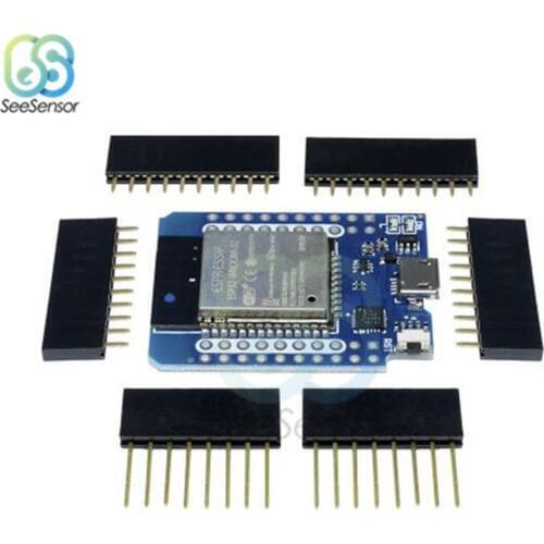 TTGO Mini ESP32 WiFi Module Board CP2104 Blue Development Board Bluetooth D1 Mini ESP8266 Module with Pins for WeMos