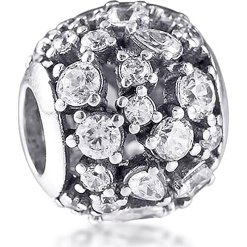 Fits Pandora Bracelet 925 Sterling Silver Sparkling Round Openwork Charms Beads DIY Jewelry Making Gift Mothers Day 2021