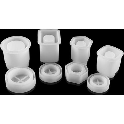 Crystal Polygonal Cylinder Storage Bottle Silicone Mold For DIY Sealed Tank Epoxy Box Mould Jewelry Making Supplies Component