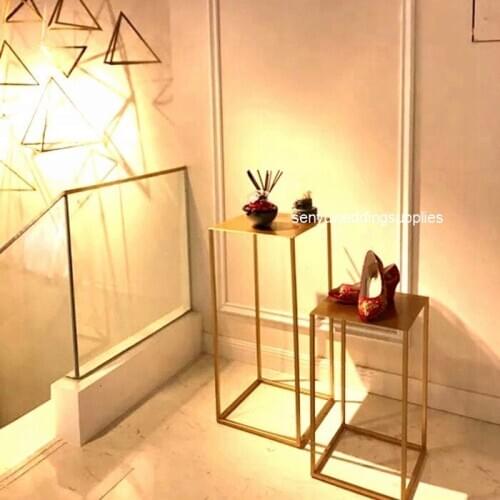 Silver gold vase centerpiece collapsible tall metal wedding flower stands senyu2014