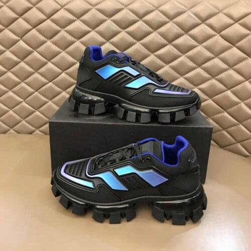 Sculptural personality design robot sports shoes contour sneakers trendy brand shoe blue reflective rubber platform man shoes