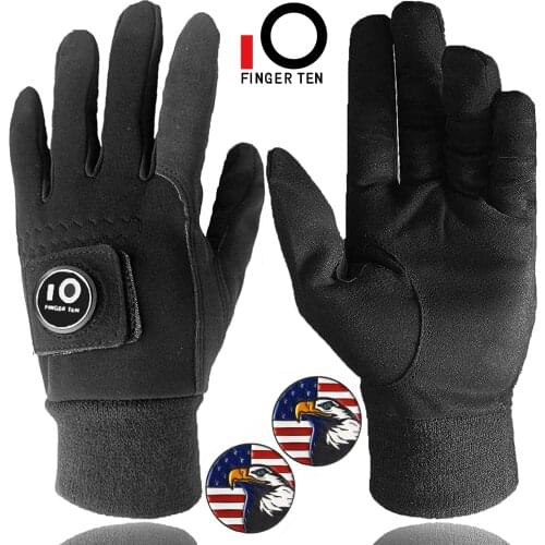 Warm Grip Winter Golf Gloves Men with Eagle Ball Marker Left Right Hand Breathable Outdoor Golfer Glove Black Drop Shipping