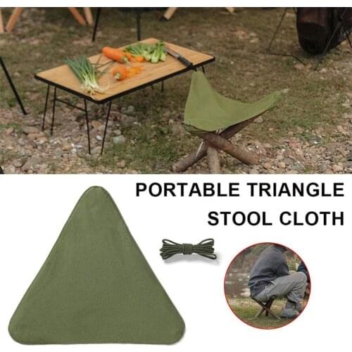 Outdoor Portable Triangular Stool Cloth Folding Tripod Cloth Hiking Camping Chair Picnic Accessories