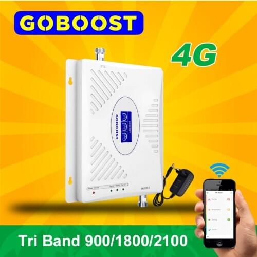 GOBOOST 4g Signal Booster Single 900 1800 2100 Mhz Cellular Amplifier With a Power Support Led Dissplay High Quality