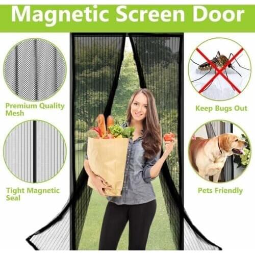 Magic Door Magnetic Mesh Curtain Snap Hands Free Insect Bug Fly Mosquito Screen