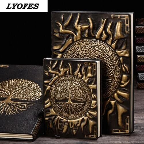 Agenda Diary Planner Anaglyph Gilding The Tree of Life Notebook Retro Bronze Book School Supplies Office Stationery