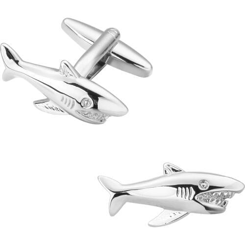 The new mens jewelry silvery shark marine overlord French shirt Cufflinks Cuff Links wholesale and retail