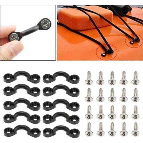 1/2/10Set Kayak Boat Handle Buckles Set C Type Canoe Sailboat Bungee Deck Loops Tie Down Pad Eye Rigging Hardware Tool Kits