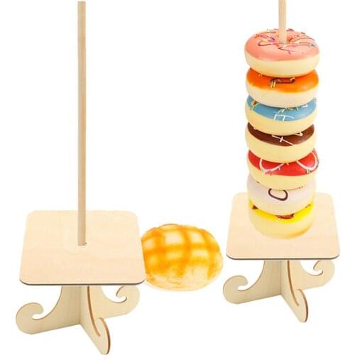 1pcs Wooden Donuts Display Wall Holds Candy Sweet Cart Rustic Wedding Birthday Decor Baby Shower Supplies with Bracket