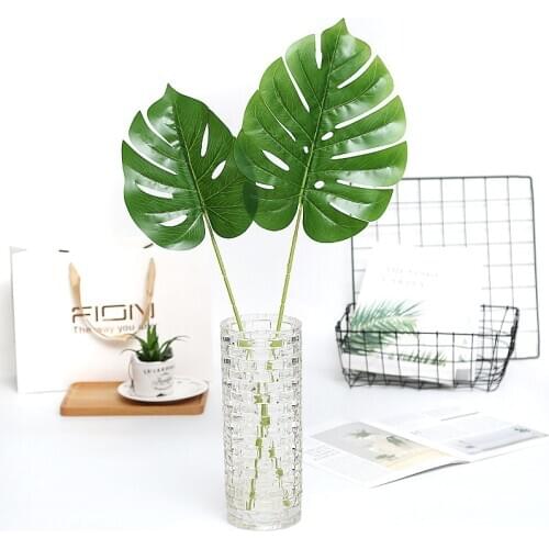 1pc Long Pole Tropical Monstera Palm Tree Leaves Artificial Plants Leaf Fake Flower Wedding Party Decoration