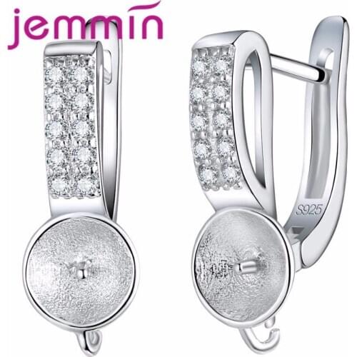 10PCS/Lot Fashion Women Hoop Earrings with Clear Crystal Wedding Earrings DIY Handmade Making Earrings Accessories