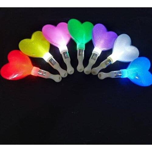 12pcs LED Flash Stick Light Up Pink Heart Wand Funny Children Adult Gifts Toys for Birthday Party Concert Favor Concert Support
