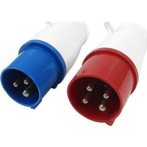 16A-4h AC 110-130V Blue Weather Proof IP44 2P + E IEC309-2 Industrial Plug 2pcs