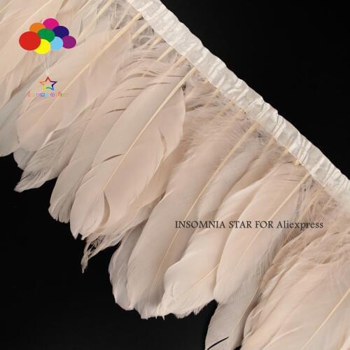 2 Meter Goose Feathers Trims Fringe DIY Flesh Sewing Crafts Costumes Decoration