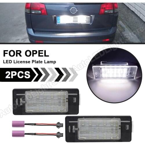 2Pcs For Opel Vectra C Estate 2002 2003 2004 2005 2006 2007 2008 LED License Plate Lights 12V 6000k White Number Plate Lamp