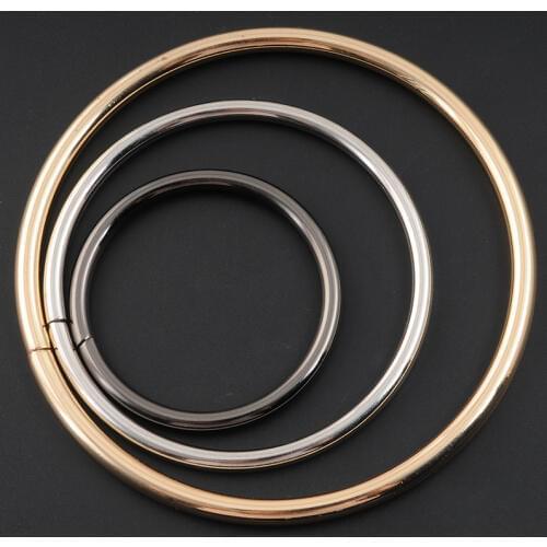 2pcs/lot 5mm thickness DIY bag handle ring gold tone metal rings 5-10cm diy sewing buckle