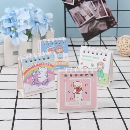 2021 Cute Mini Portable Desk Calendar School Office Home Accessories Creative Desktop Decoration
