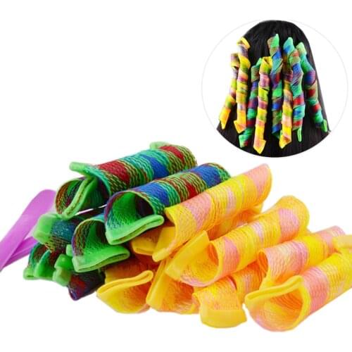 2021 New! Colorful Magic Hair Rollers Snail Shape Not Waveform Spiral Round Curls Soft Hair Curler Plastic Hair rollers
