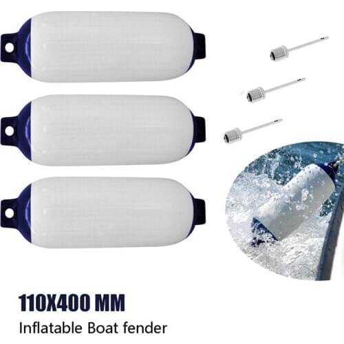 3PCS Inflatable Boat Fender PVC Boat Anchor Bumper Marine Boat Fender for Boat, Sailboat, Cuddy Etc (4.5X16 Inch)