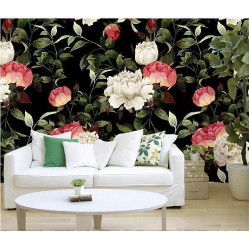 Customize any size 3D mural wallpaper retro hand-painted watercolor flower living room bedroom home mural wallpaper flower