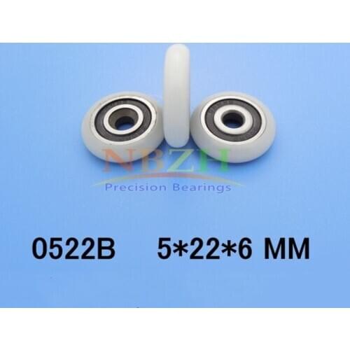 5*22*6mm shower room plastic pulley bearings/shower roller /plastic-covered mute bearing 0522B 5*22*6 mm free shipping