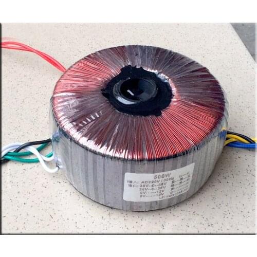 500W Toroidal transformer Output voltage: dual 36V-0v-36V, or dual 0v-12V
