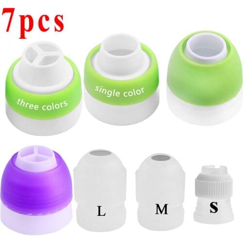 7PCS Big size Icing Piping Bag Nozzle Converter Cream Coupler Cake Decorating Tools For Cupcake Fondant Cookie Russian Nozzle