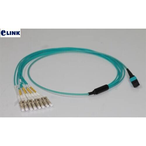 8 core MPO patchcord OM3 female MTP-4DLC 1 3 5 10 15M fiber breakout MTP Type B 8 core OM3 ftth jumper optic patch lead ELINK