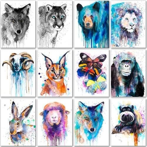 5D DIY Diamond painting animals butterfly wolf rabbit art Full Round Diamond embroidery Cross stitch Full Square Diamond mosaic