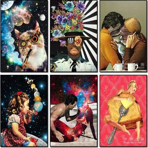 DIY Diamond Painting Mural Creative Universe And Human Diamond Embroidery For Decoration Of Office Room Diamond Mosaic