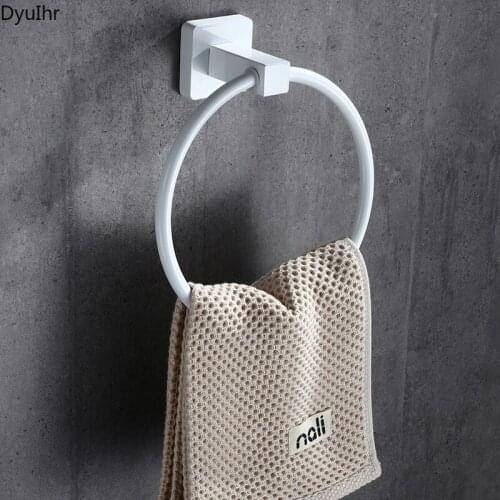 White towel ring Nordic bathroom stainless steel towel hanger antique towel rack toilet hotel pendant DyuIhr