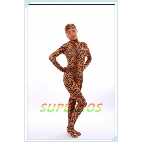 Free Shipping! New Leopard Spandex Open Face Zentai Suit Halloween Cosplay Costume ,Perfect customized for you