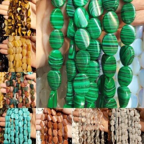 Natural Topaz Pink Crystal Twisted Beads 13~18mm Turquoise Oval loose Beads Handmade DIY Bracelet Necklace Jewelry Accessories