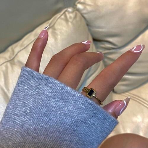 2021 Dazan New Titanium Gold Filled Jewelry Luxury Jewelry Mens Enamel Raw Stone Rings Stainless Steel For Women For Party