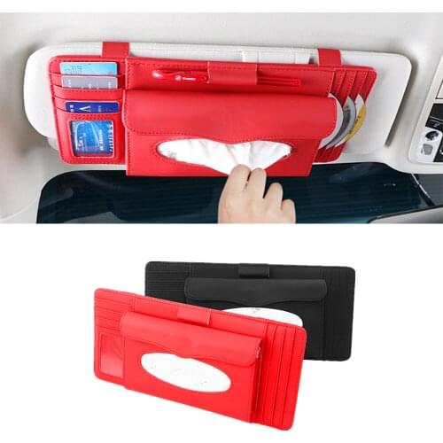 3 in 1 Car Auto Sun Visor Organizer Pouch Card Holder CD DVD Organizer Box Sunglasses Clip Stowing Tidying Car Accessories
