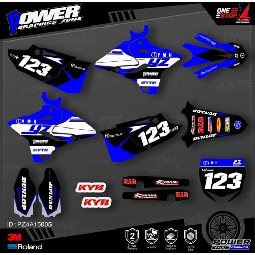 PowerZone Custom Team Graphics Backgrounds Decals 3M Stickers Kit For YAMAHA 2015 2016 2017 2018 2019 YZ125-250 005