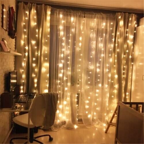4*2.5M 320LED Curtain Icicle String Light Christmas Fairy Garland Light Wedding Party Holiday Window Home Decor