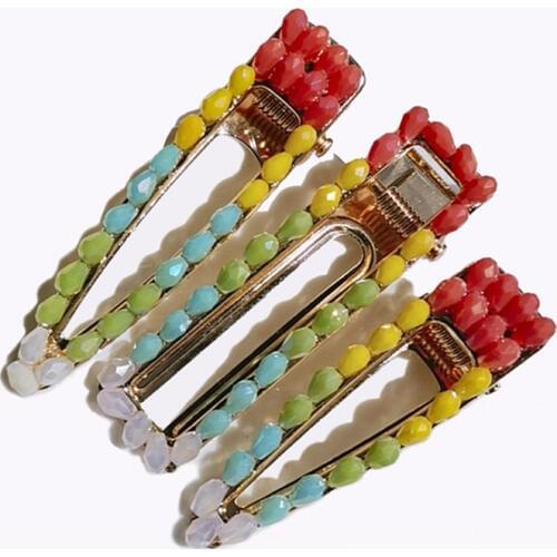 Gradient Rainbow Dazzle Crystal Hair Clip Women Hair Jewelry New Fashion Bangs Alligator Hairpins Girls Hair Accessories