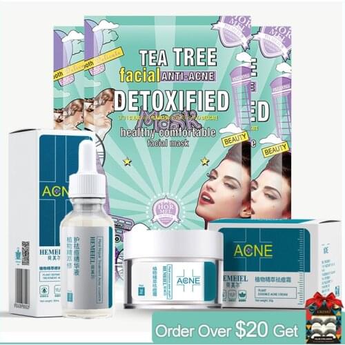 Hemeiel Acne Cream Treatment Essence Masks Kits Anti-Pimples Whitening Acne Korean Face Mask Anti Acne Skin Care Sets