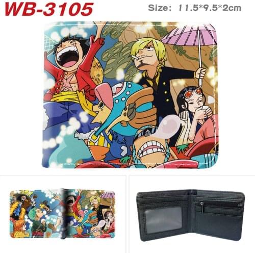 Anime One Piece PU Casual Wallet Gifts Mens Bifold Teenager Cosplay Boys Girls Photo Coin Card Holders Leather Purses